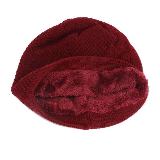 Winter Hat Stretchy Thick All Match Yarn Embroidered Wheat Fleece Fleece Cap for Daily Life