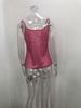 2025 European & American Women's V-neck Hot Stamping Camisole - Casual Sexy Spring/Summer Vest