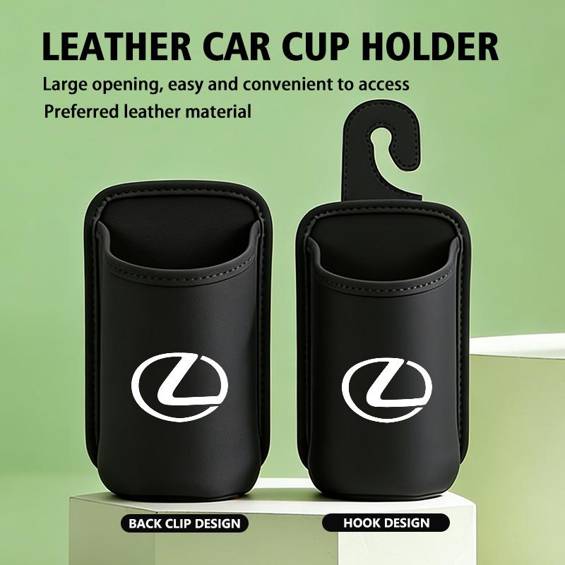 Car Seatback Water Cup Box Leather Mug Drinks Storage Bag Accessories For Lexus UX250h RX450h RX300 GX470 CT200h RX400h NX300h
