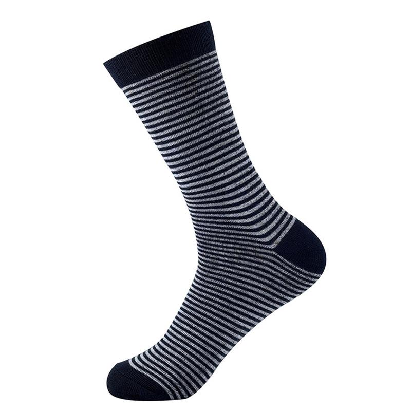Men's European and American Striped Business Socks - Autumn New Mid-Calf, Plus Size, Versatile.