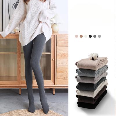 Strumpfhosen mit Boden für Damen, gepolstert und mit dickem Faden, dünner Abschnitt in Schwarz und Grau innen und außen, zum Tragen von Herbsthosen, wärmende Strumpfhosen