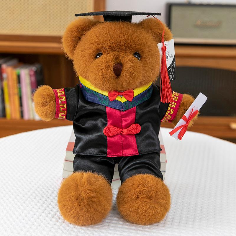 Doctor Hat Bear Doll Plush Toy Bachelor Suit Teddy Bear Doll Student Graduation Commemorative Gift