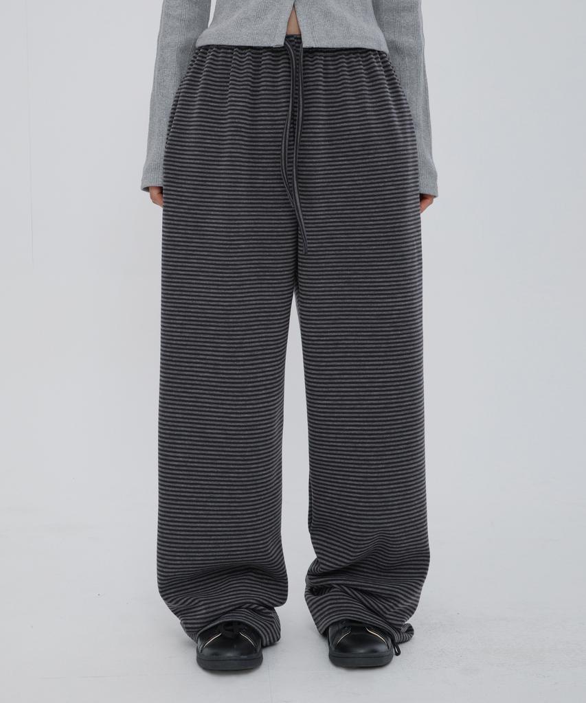 CHICKS Regular Striped Pants Black