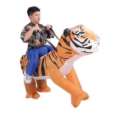 Costume Gonflable Tigre avec Soufflerie Taille Moyenne Drôle Polyester Gonflable Tigre Costume pour Adulte pour Fête de Fête