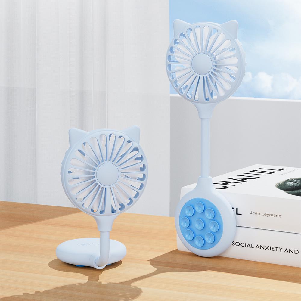 

2026 Portable Mini USB Fan: Outdoor, Desktop, Small Gift, Suction Cup Design for the Lazy Style синий