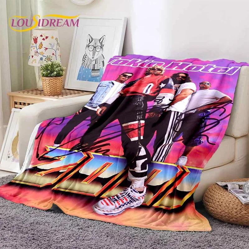 3D Rock Band Tokio Hotel Bill Kaulitz Soft Flannel Blankets,Throw Blanket Comfortable Blanket for Picnic Beds Sofa Home Bedroom
