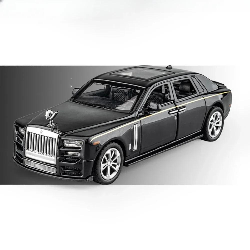 ABBD1 1/36 Rolls Royce Phantom Car Model Alloy Diecast Simulation Toy with Sound Light 2 Doors Opened Toys for Kids Christmas Gifts
