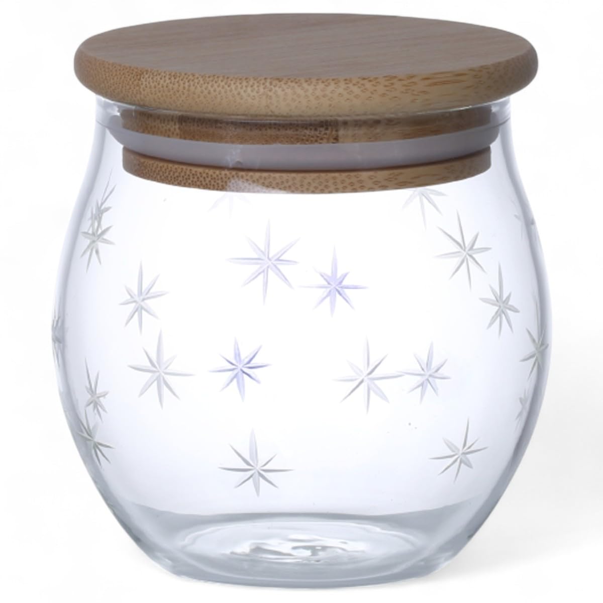 

Mizukage Pickle Storage Glass x Snow Current Model J-kitchens Container/Heat-Resistant Canister, 7.6cm 9.0cm, 350cc, Pattern, Convex,