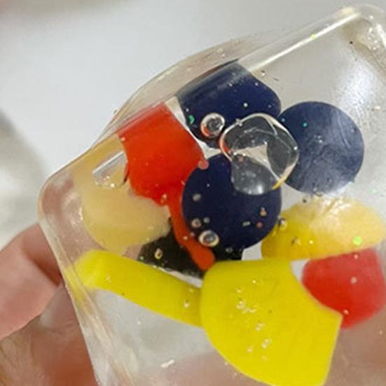 Anxiety Relief Toy Clear Cube Squeeze Stress Sugar Ball Sensory Soft Stretchy Ice Pinch Party Favors