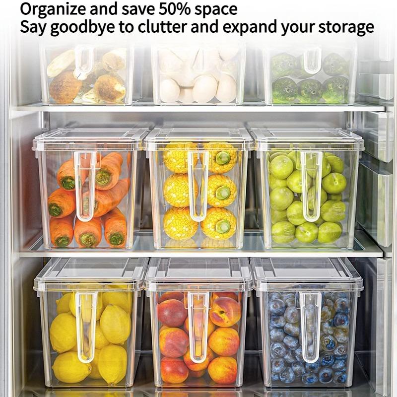 1PC Refrigerator Storage Box Food Grade Fresh-keeping Box Kitchen Vegetable Dumpling Finishing Artifact Frozen Special Egg Storage Box