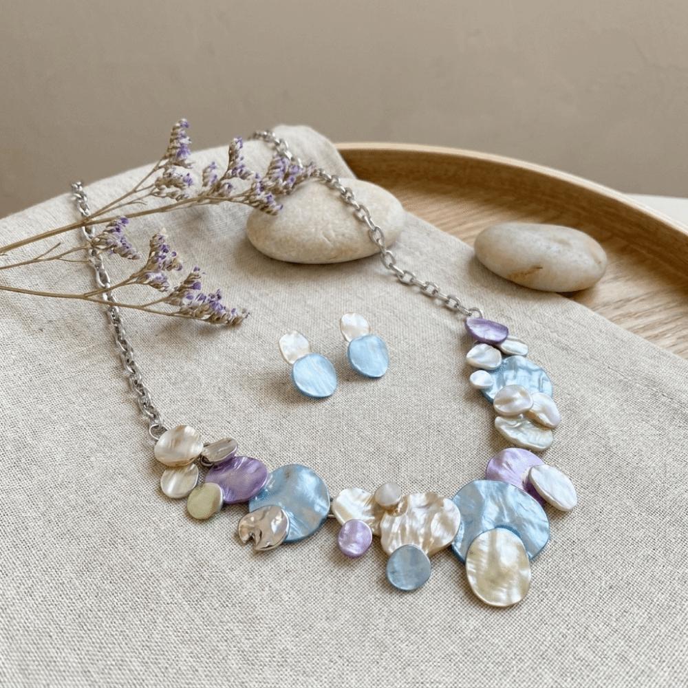 3 pcs/set Lightweight Necklace Earrings Set Colorful Enamel Bohemian Choker  Gift