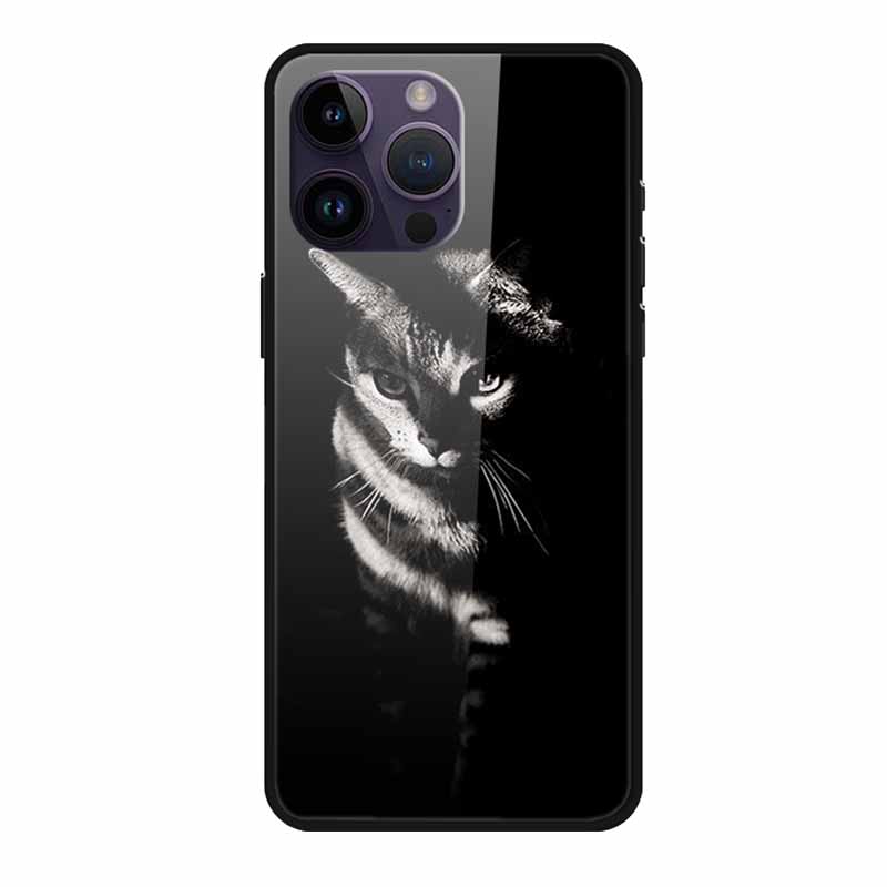 Glass Back Cover For iphone 16 Pro Max Phone Case 16Pro Max Hard Tempered Glass Case For iphone 15 Pro Max Case Soft TPU Bumper