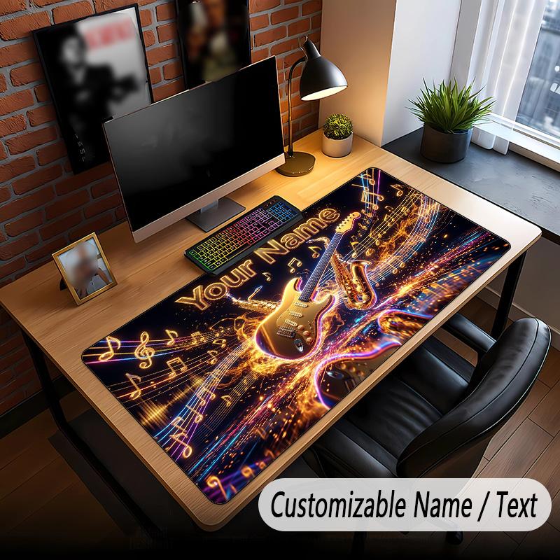 Muziek Gitaar Thema Aangepaste Muismat Gepersonaliseerd Met Naam Tekst Aangepaste Bureau Mat Voor Kantoor Huisdecoratie