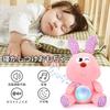 REMOKING Baby Toy with Music, Projector Light, Plush Rabbit, Gentle Sound, Rotating Light, Baby Gift for Newborns, Boys and Girls (White)