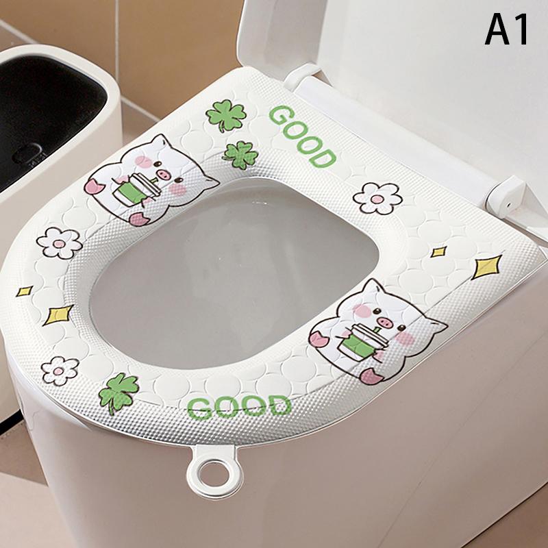 Cute Print Design Toilet Seat Cover Thickened Eva Toilet Seat Soft Durable Cartoon Pattern Toilet Seat For Bathroom For Toilet