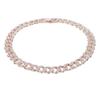 Cuban Necklace Men Women Stylish Elegant Shiny Rhinestones Hip Hop Necklace Jewelry Gift for Party (18inch)