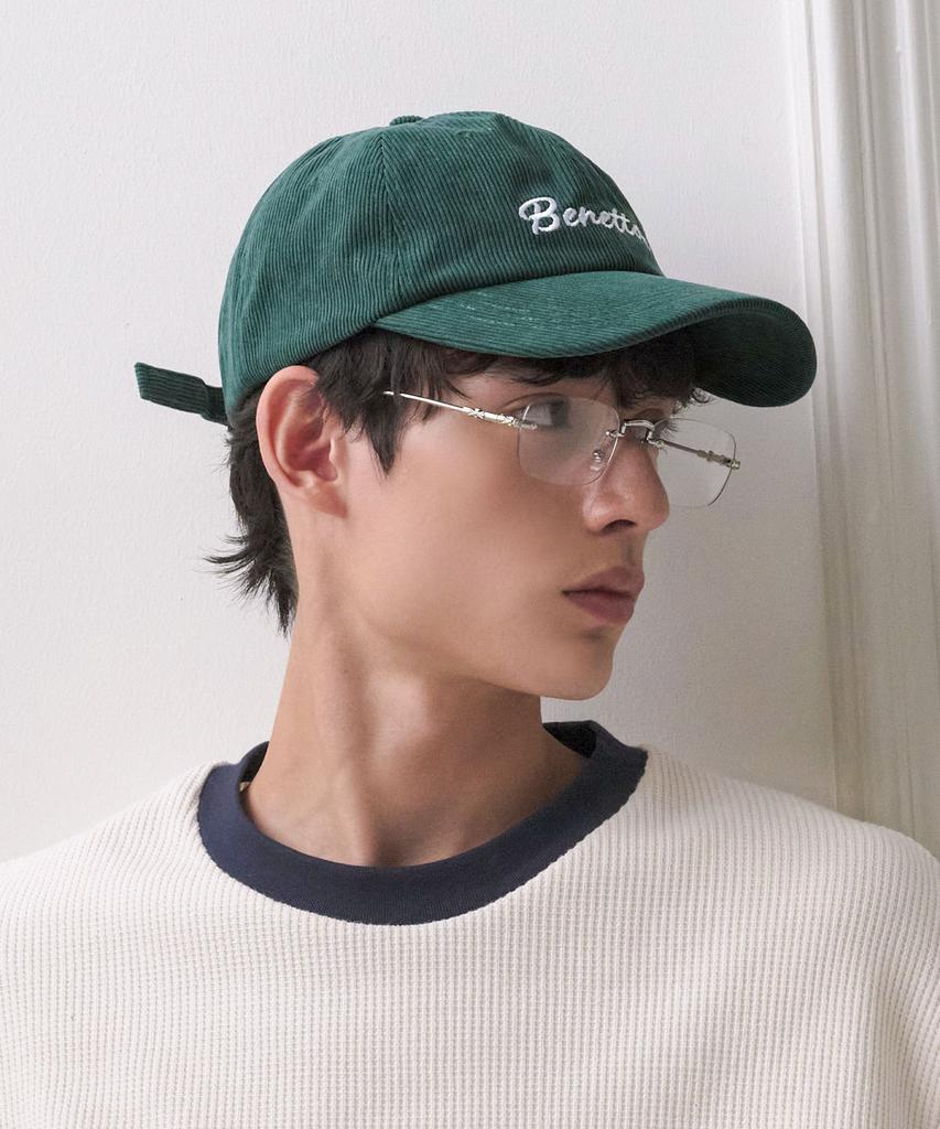Benetong Ribbed Ball Cap Green