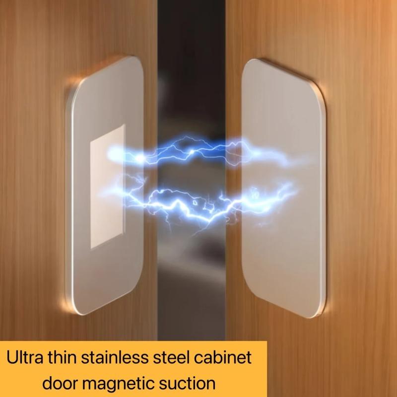 20Pcs/10Sets Ultra-Thin Magnetic Cabinet Catch, No-Drill Adhesive Mount for Kitchen Wardrobe Drawer, Strong Hold Rustproof