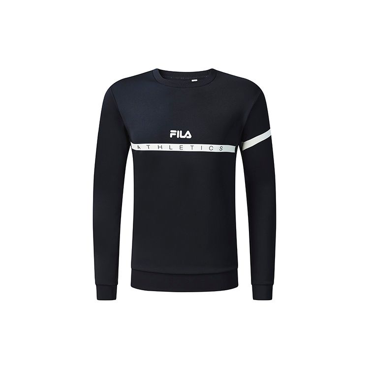 

FILA Solid Color Logo Round Neck Knit Pullover Sweatshirt Men sweatshirt Dark-Blue A11M241217F-NV S