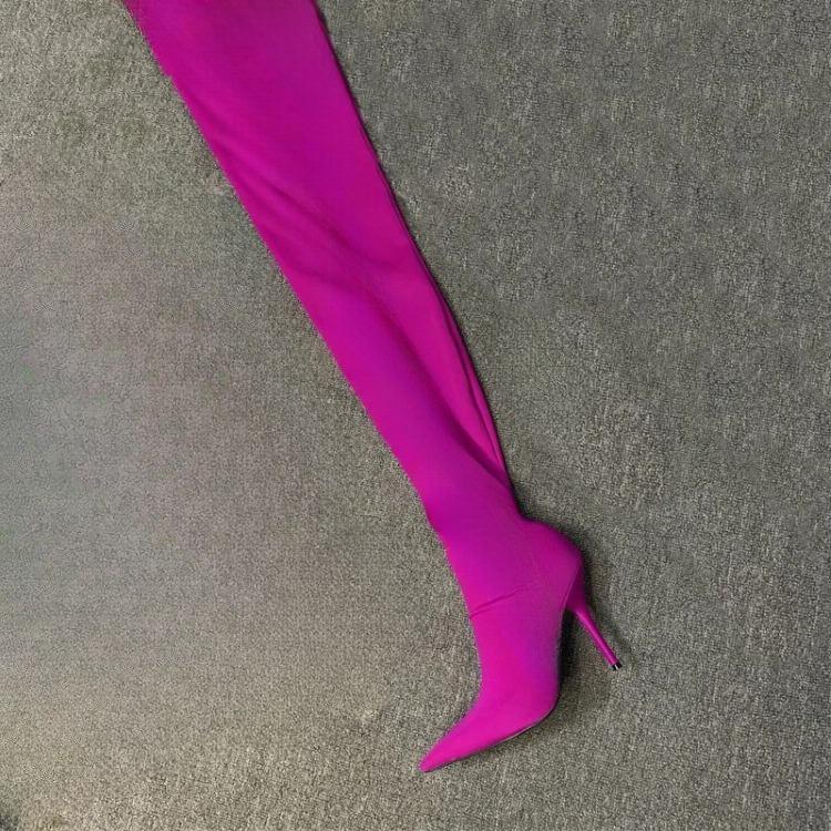 Fashion New Elastic Cloth Jumpsuit Pants Boots Women's Racing Party Trendy Sexy Steel Pipe Dance Pants Boots High-heel 10cm Size 34-46