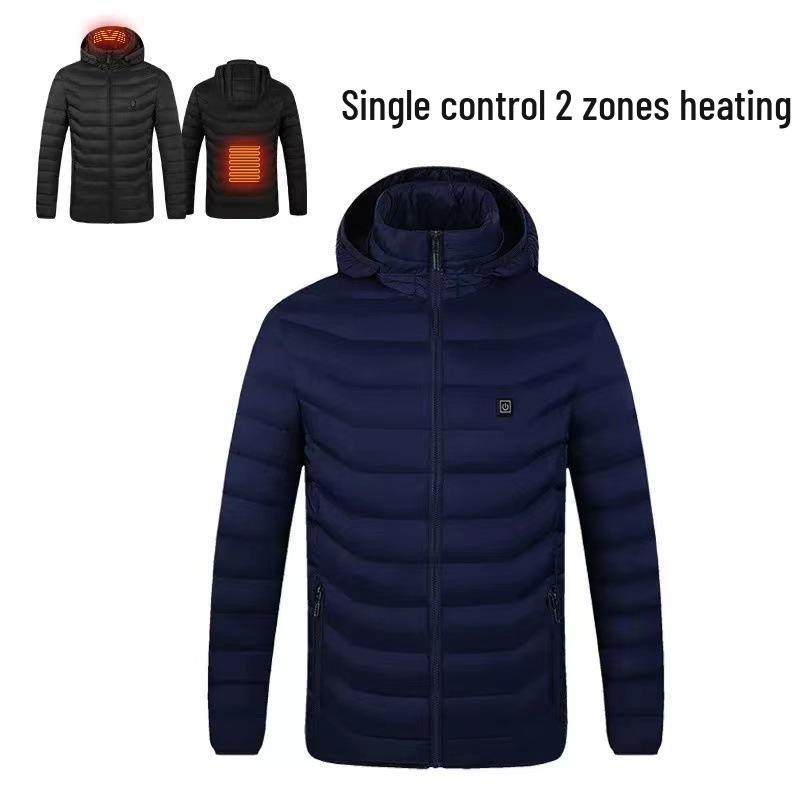 Men's Dual-Control USB Heated Cotton Coat with Nine-Zone Electric Heating