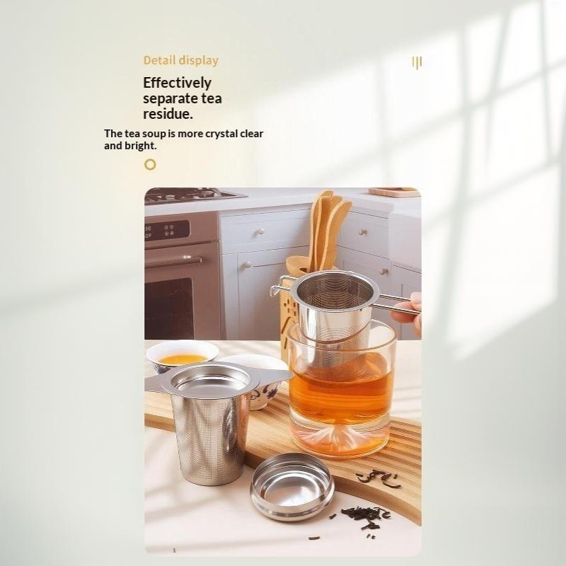 Stainless Steel Tea Infuser Double Wing Handles Fit Most Mugs Cups Extra Fine Mesh for Loose Tea Travel Portable Use