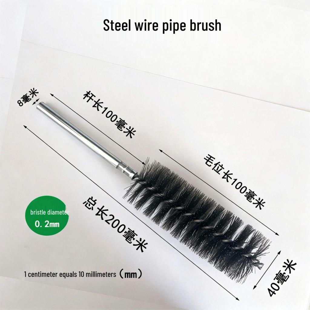 304 Stainless Steel Wire Brush for Inner Hole Cleaning: Rust Removal, Polishing, Deburring, with Handle.
