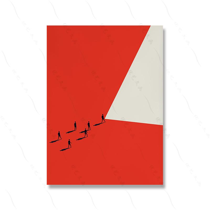 Estetic Minimalist Roșu Artă de Perete Pictură Print Idee Modernă Living Decor Acasă Pânză Stil Scandinav Nordic Abstract