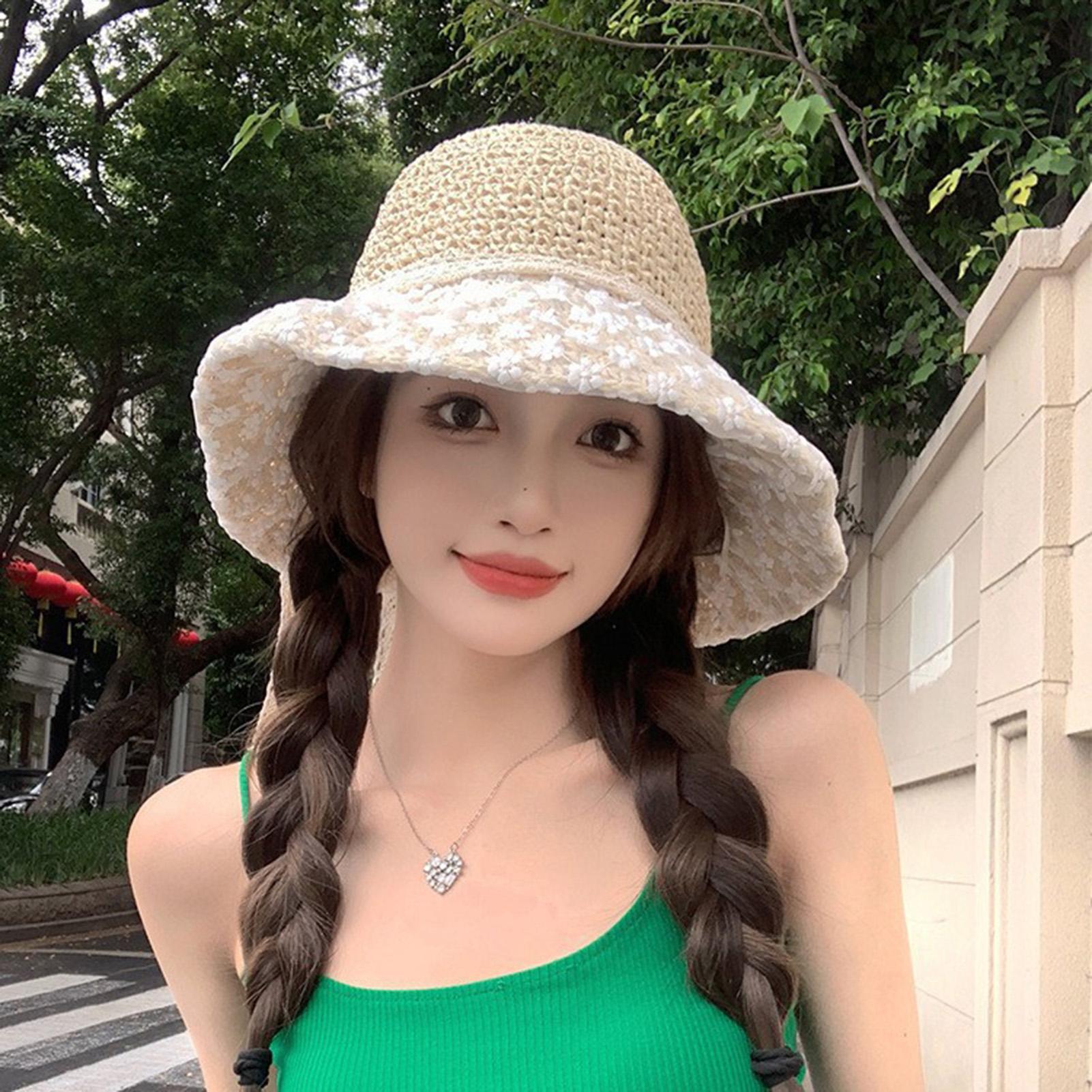 

Women s Summer Sun Hat Wide Brim Straw Hat Breathable Foldable Elegant Hats for Summer Travelling Beach Fishing Hiking