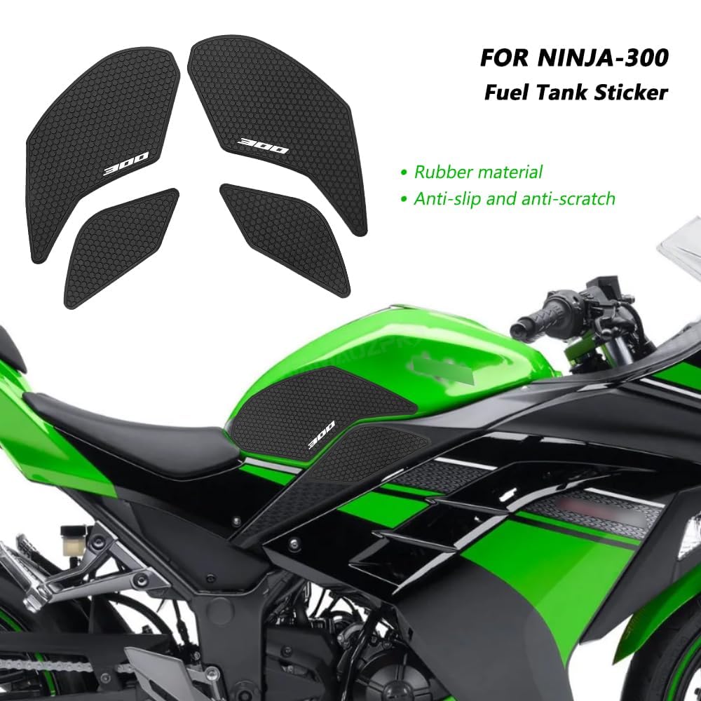 Motorcycle Tank Pad for Ninja 300 (2013-2022) - Fuel Tank Pad, Anti-Slip Side Pad, Knee Pad, and Grip Pad [Parallel Import]