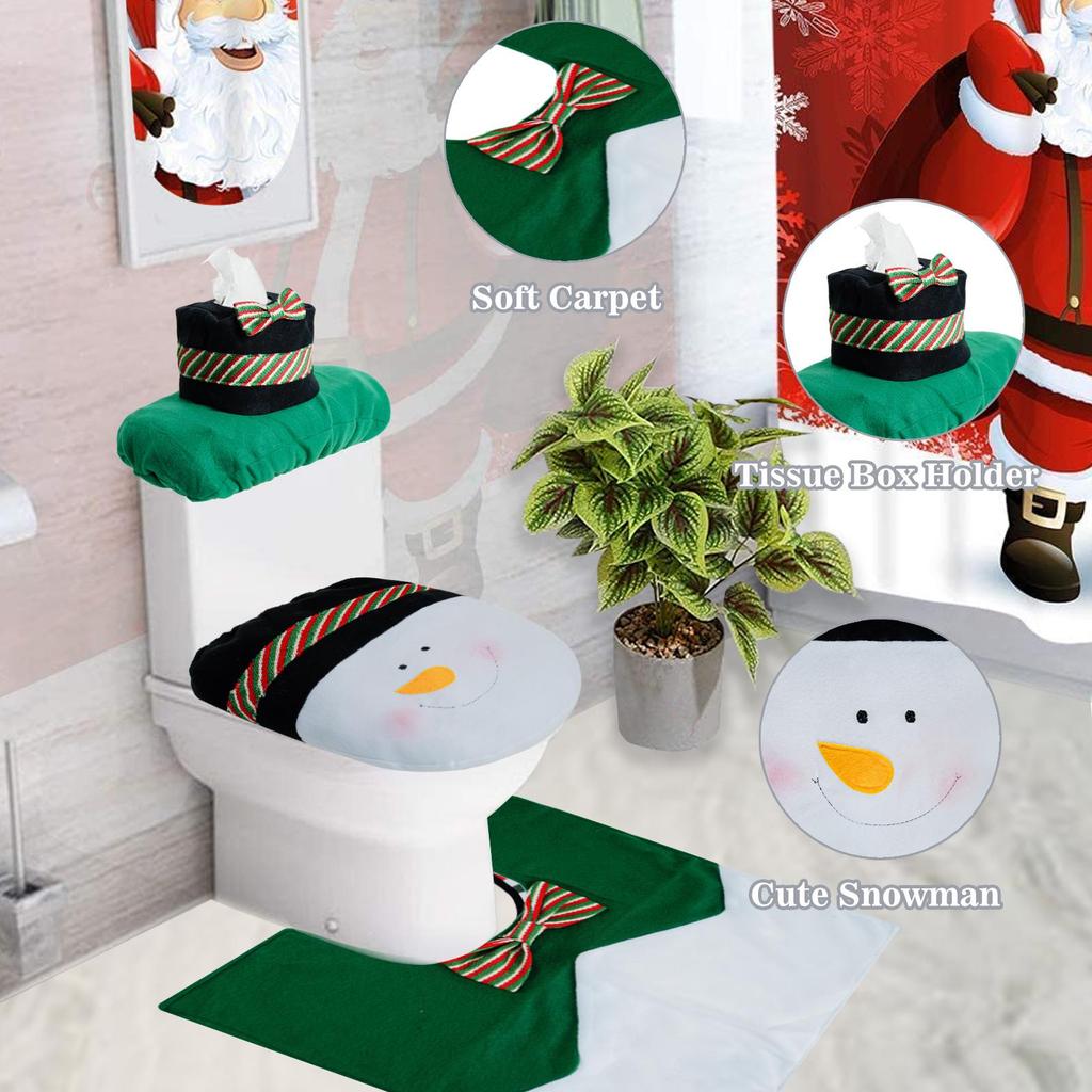 Christmas Snowman Toilet Seat and Cover Set - 3 Pieces