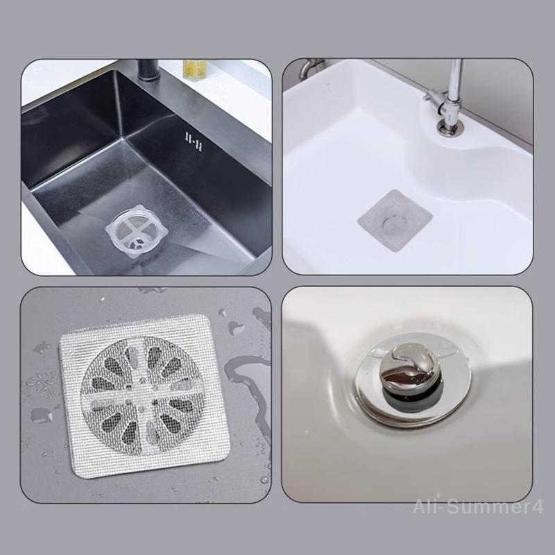 5/10PC Disposable Shower Floor Drain Filter Hair Catcher Kitchen Sink Sewer Outfall Stopper Bathroom Mesh Stickers Cleaning Tool