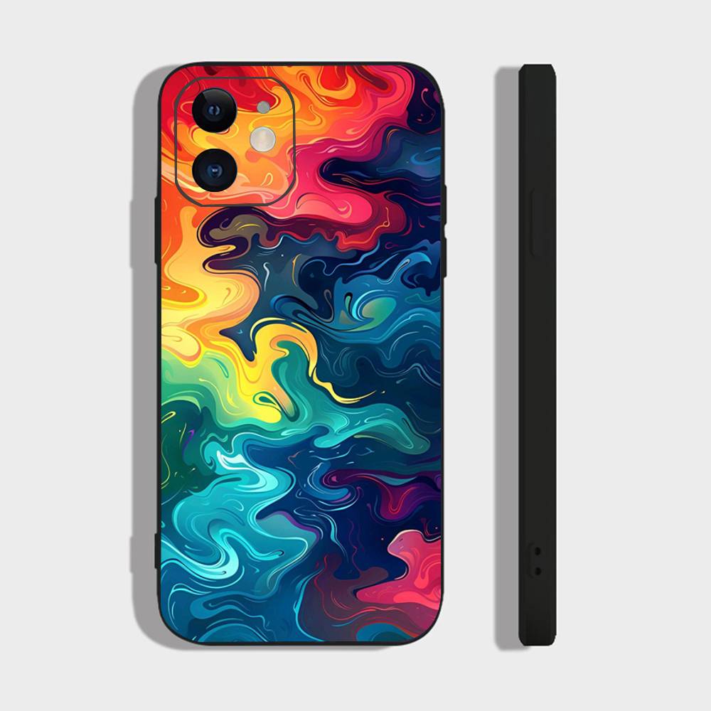 Colorful Starry Sky Galaxy Phone Case For IPhone 17 Air 16 15 14 13 Pro Max 11 12 Black Silicone Cover