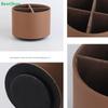 Minimalist Faux Leather Makeup Caddy – Rotating 5-Slot Organizer for Cosmetics & Beauty Tools
