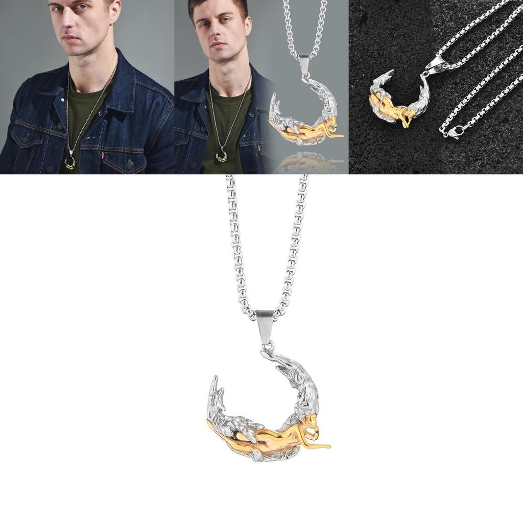 Stunning Moon Goddess Necklace For Women Elegant Titanium Steel Pendant Jewelry