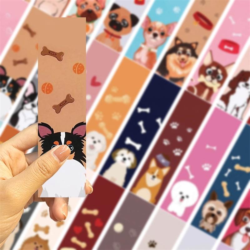 5/30PCS Cartoon Dog Bookmark for Pages Books Readers Handheld Creative Materials Stationery Supplies