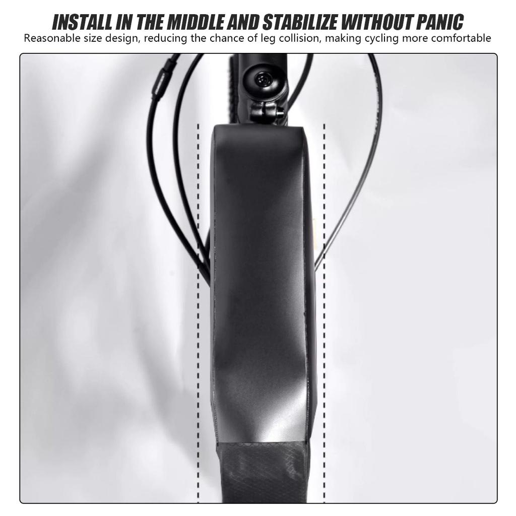 Black Bicycle Bag Waterproof Cycling Top Front Tube Frame Bag Magnetic Closure Locking System For MTB Road Bike