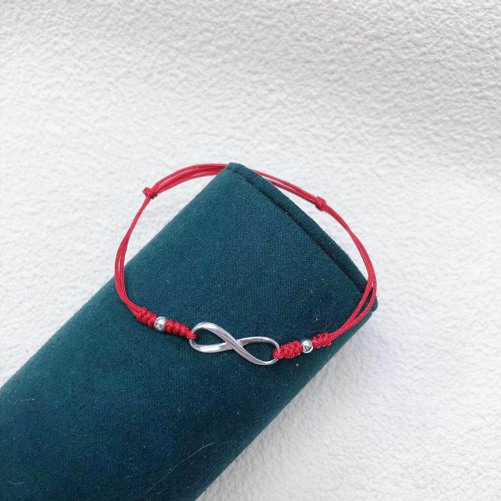 925 Sterling Silver Figure 8 Infinity Love Woven Couple Bracelet