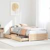 VidaXL Bed Frame with Drawers 75x190 Cm Solid Pine Wood, Slatted Base, Single Bed Frame, Solid Wood Bed Frame, 3301672