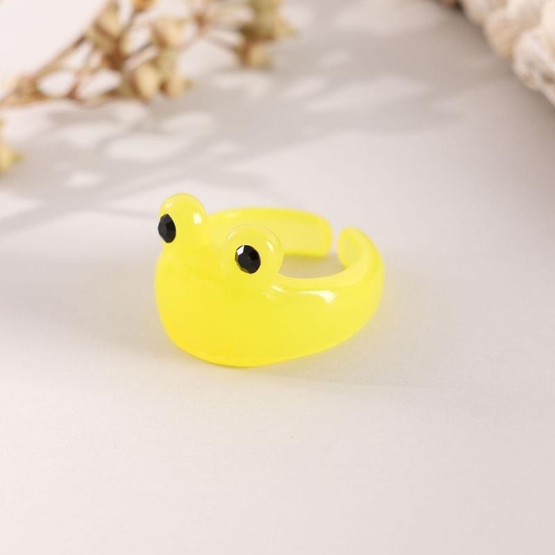 2023 Cartoon Simple Frog Rings Women Fashion Sweet Five Color Fashion Open Rings Wedding Finger Accessories Jewelry