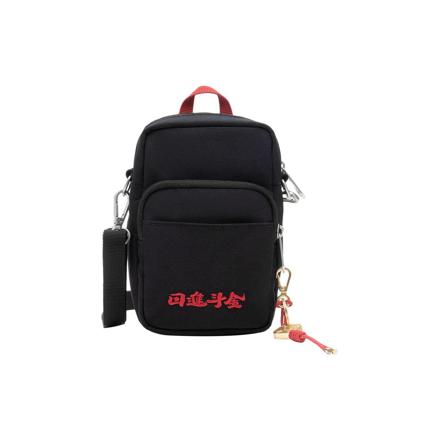 Li Ning Sports Lifestyle Series Casual Sports Zipper Adjustable Shoulder Strap Embroidered Detail Crossbody Bag Unisex bags Black ABDT165-1 Black