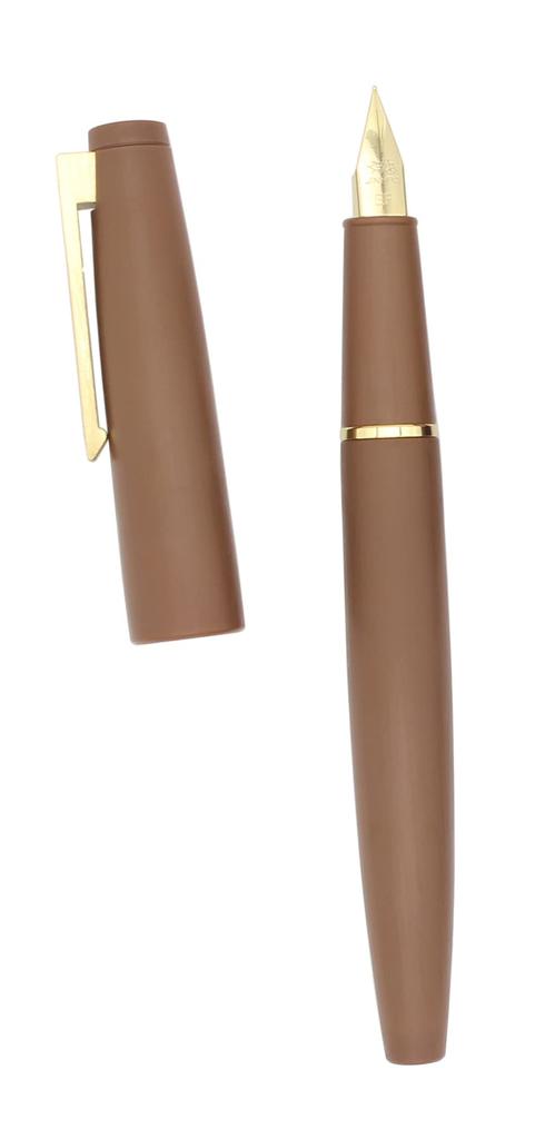 Gullor Color Fountain Pen X80 Simple Design with Converter and Gift Box Gold Clip Extra Fine Nib Brown (0.3mm)