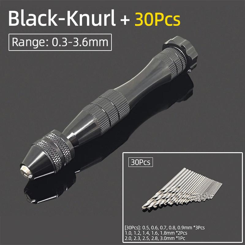 Mini Micro aluminiowa wiertarka ręczna 0.3-3.6mm z uchwytem bezkluczowym wiertła kręte HSS do biżuterii rzemieślniczej ręczne wiercenie narzędzia obrotowe