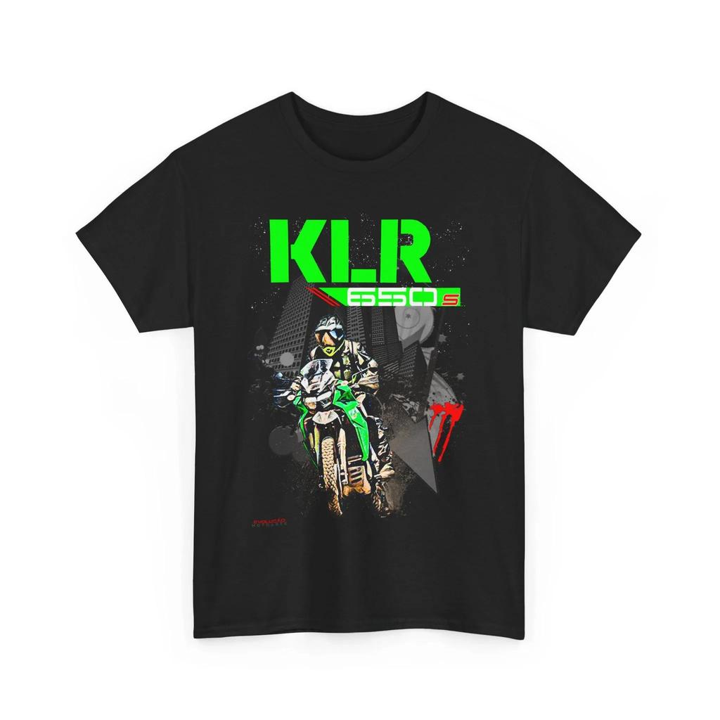 Kawasaki KLR650 Printed Cotton T-shirt 2026 New Summer Men's and Women's Harajuku Clothing Fashion Casual Motorcycle T-shirt