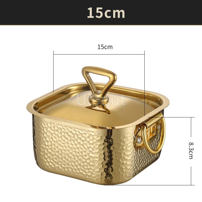 304 Stainless Steel Small Hot Pot One Person, One Pot for Household and Commercial Use Square Personal Hot Pot Chafing Dish