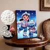 Disney Pearl Painting Lilo and Stitch Ice Skating Winter Healing Creative Art 5D Exquisite Landscape Sparkling Craft HomeWallDecorationDIYHandmadeGift