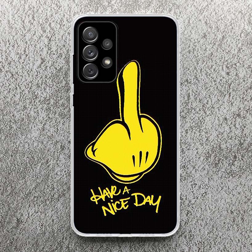 Middle Finger Print Soft Case for Samsung Galaxy A52 A51 A50 A42 A32 A22 A12 Phone Shell A41 A31 A21S 71 A30S A20S A10S A40 Samsung A22 5G