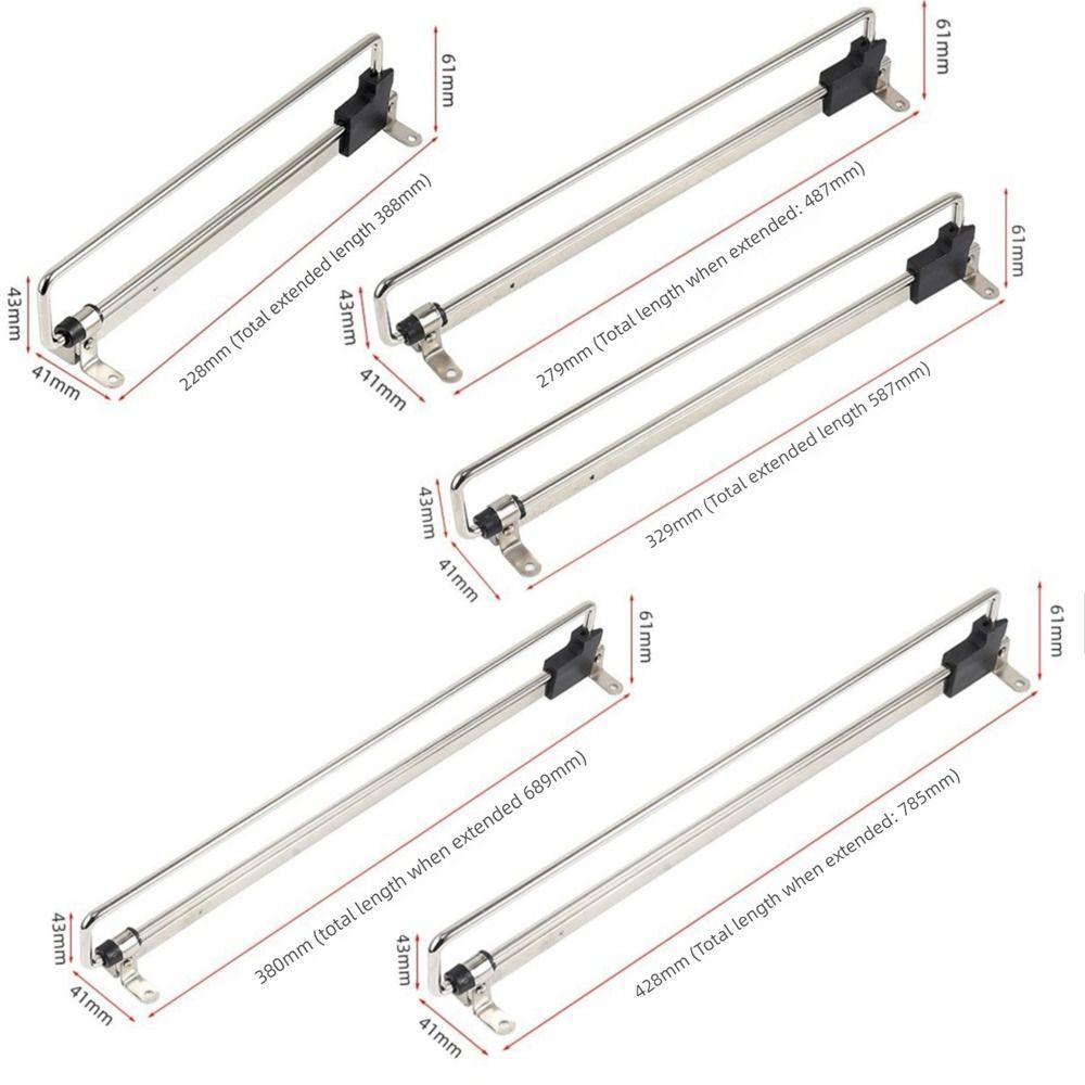 Metal Wardrobe Hanging Rod Pull Out Easy Install Hanging Clothes Rail Horizontal Use Multi-functional Retractable Closet Hangers