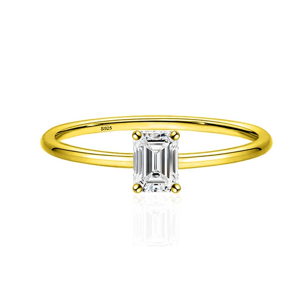 

Vinregem стерлингового серебра 925 пробы 3EX VVS1 D цвет изумрудной огранки 4*6 мм 0,8 карата настоящий муассанит с бриллиантами женское кольцо Свадебная вечеринка ювелирные изделия подарки US 10 белый/золотой