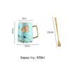 Chinese Style Ceramic Mug With Flower Pattern Vintage Floral Tea Cups With Handles Best Gifts For New Year's Gifts Mother's Day